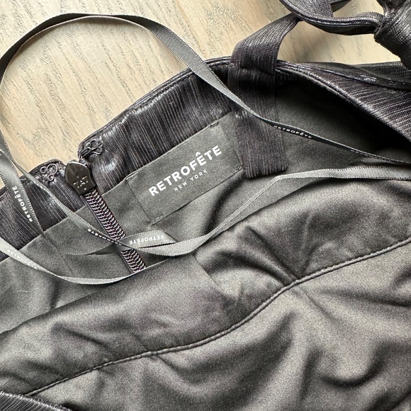 Retrofete Black Metallic Lame Jumpsuit One Shoulder Size Small - Picture 5 of 9